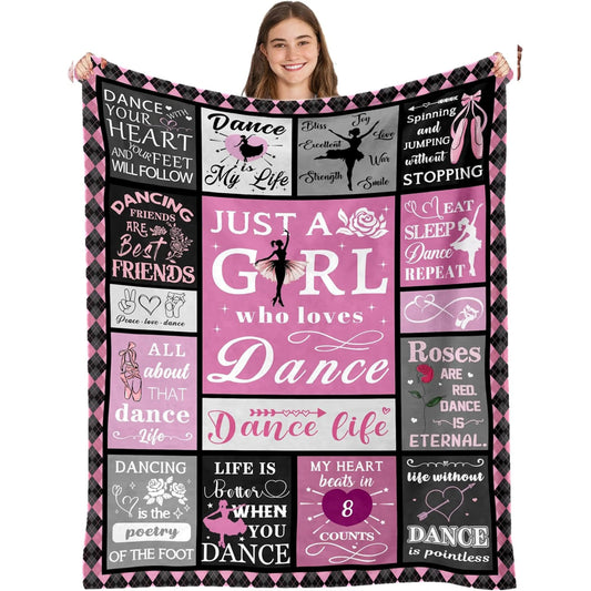 Blanket for Daughter Gifts - Just A Girl Who Loves Dance,” From Parents, Birthday, Christmas, Everyday Encouragement, Inspirational Dance-themed Blanket