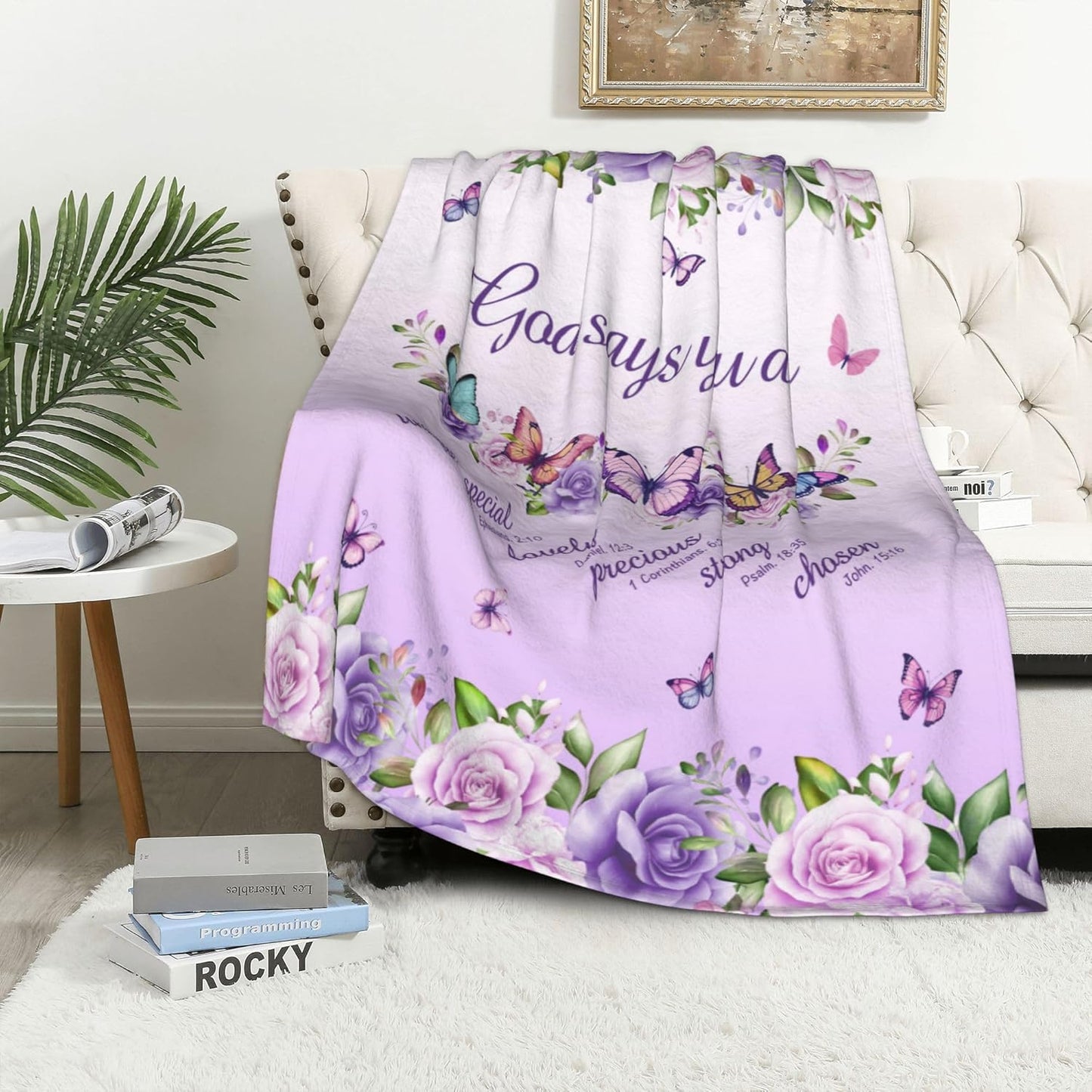 Blanket for Daughter Gifts, “God says you are”, From Mom Dad, Birthday Christmas Graduation Holiday, Inspirational Motivational