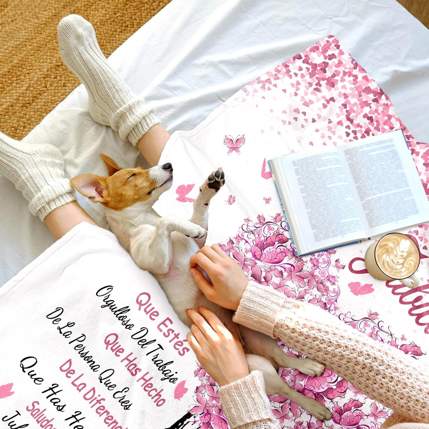 Blanket for Retirement Gifts, “Feliz Jubilación Disfruta Del Siguiente Capítulo”, From Family Friends, Birthday Christmas Holiday, Inspirational