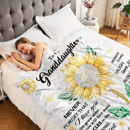 Gifts for Granddaughter Blanket, "To my Granddaughter Never Forget That I Love You", From Grandparents, Birthday, Christmas, Everyday Encouragement, Inspirational Motivational