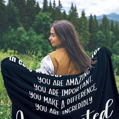 Blanket for Son Gifts, "In case nobody told you today... You are incredibly appreciated", From Parents, Birthday, Christmas, Inspirational