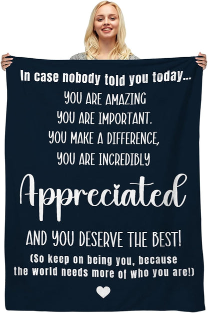 Blanket for Son Gifts, "In case nobody told you today... You are incredibly appreciated", From Parents, Birthday, Christmas, Inspirational