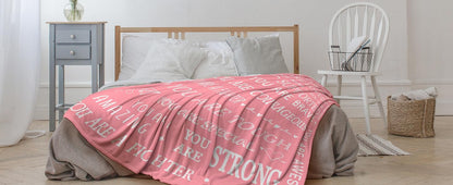 Gifts for Son Blanket, “You Are Loved, Supported, Brave, Courageous, Strong”, From Mom Dad, Birthday, Christmas, Encouragement, Inspirational