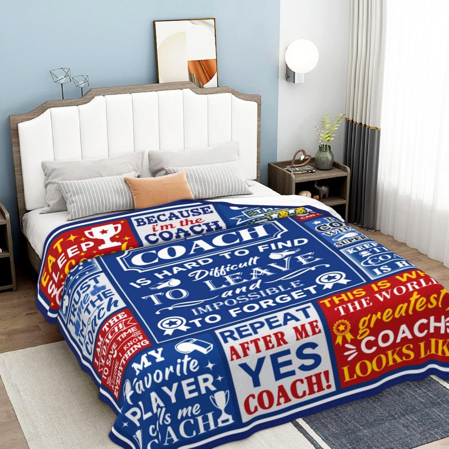 Blanket for Coach Gifts, “A Truly Amazing Coach Is Hard to Find Difficult to Leave and Impossible to Forget”, From Team, Birthday, Christmas, Inspirational