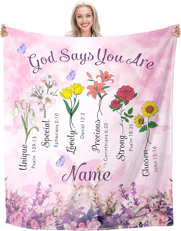 Blanket for Daughter Gifts, “You Are Chosen Made for a Purpose a Child of God”, From Mom Dad Parents, Birthday Christmas Graduation, Inspirational