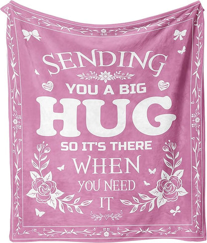 Blanket for Son Gifts, “Sending You a Big Hug So It’s There When You Need It”, From Mom Dad, Birthday Christmas Encouragement, Inspirational