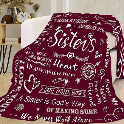 Blanket for Sister Gifts - Sisters Side by Side or Miles Apart Always Connected by Heart - From Sibling, Birthday, Christmas, Everyday Encouragement, Inspirational