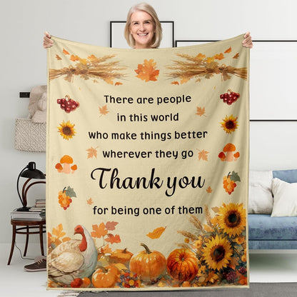 Blanket for Son Gifts, "There are people in this world who make things better wherever they go Thank you for being one of them", From Mom Dad, Birthday, Christmas, Graduation, Inspirational