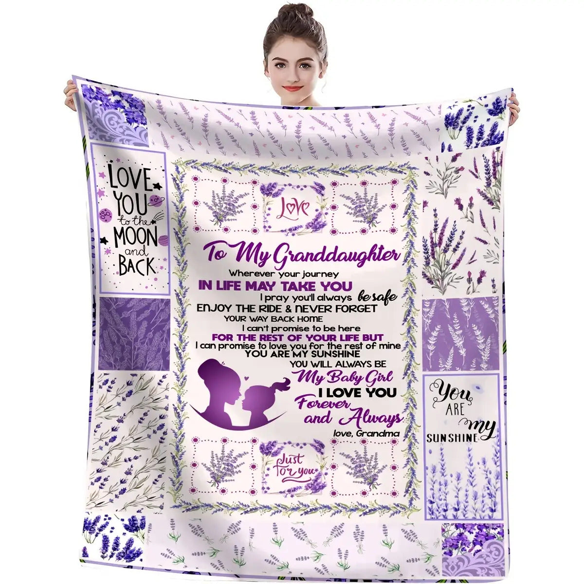 Blanket for Granddaughter Gifts - Love To My Granddaughter Wherever Your Journey In Life May Take You - From Grandma, Birthday Christmas Everyday Encouragement, Inspirational Motivational