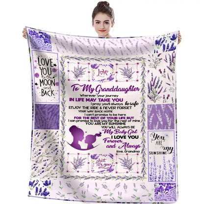 Blanket for Granddaughter Gifts - Love To My Granddaughter Wherever Your Journey In Life May Take You - From Grandma, Birthday Christmas Everyday Encouragement, Inspirational Motivational