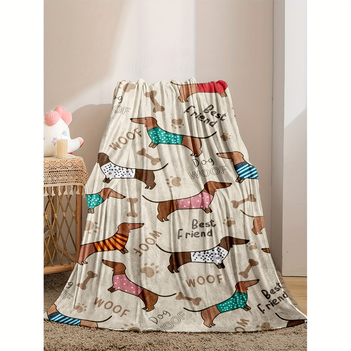 Blanket for Son Gifts, “Best Friend Woof”, From Mom Dad, Birthday Christmas Graduation Everyday Encouragement, Inspirational