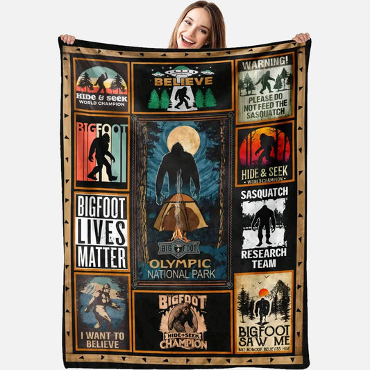 Gifts for Sasquatch Lovers Blanket - Bigfoot Lives Matter - From Family, Birthday Christmas Holiday, Inspirational Mystery