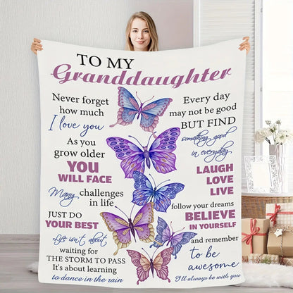 Blanket for Granddaughter Gifts - To My Granddaughter Never Forget How Much I Love You,” From Grandparents, Birthday, Graduation, Everyday Encouragement, Inspirational