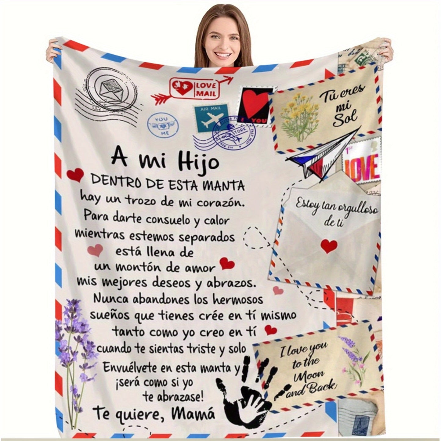 Gifts for Son Blanket, “Te quiero, Mamá”, From Mom, Birthday, Graduation, Christmas, Inspirational Motivational