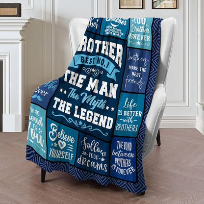 Blanket for Brother Gifts, “Brother Best No. 1 The Man The Myth The Legend”, From Sister or Family, Birthday Christmas Graduation, Inspirational