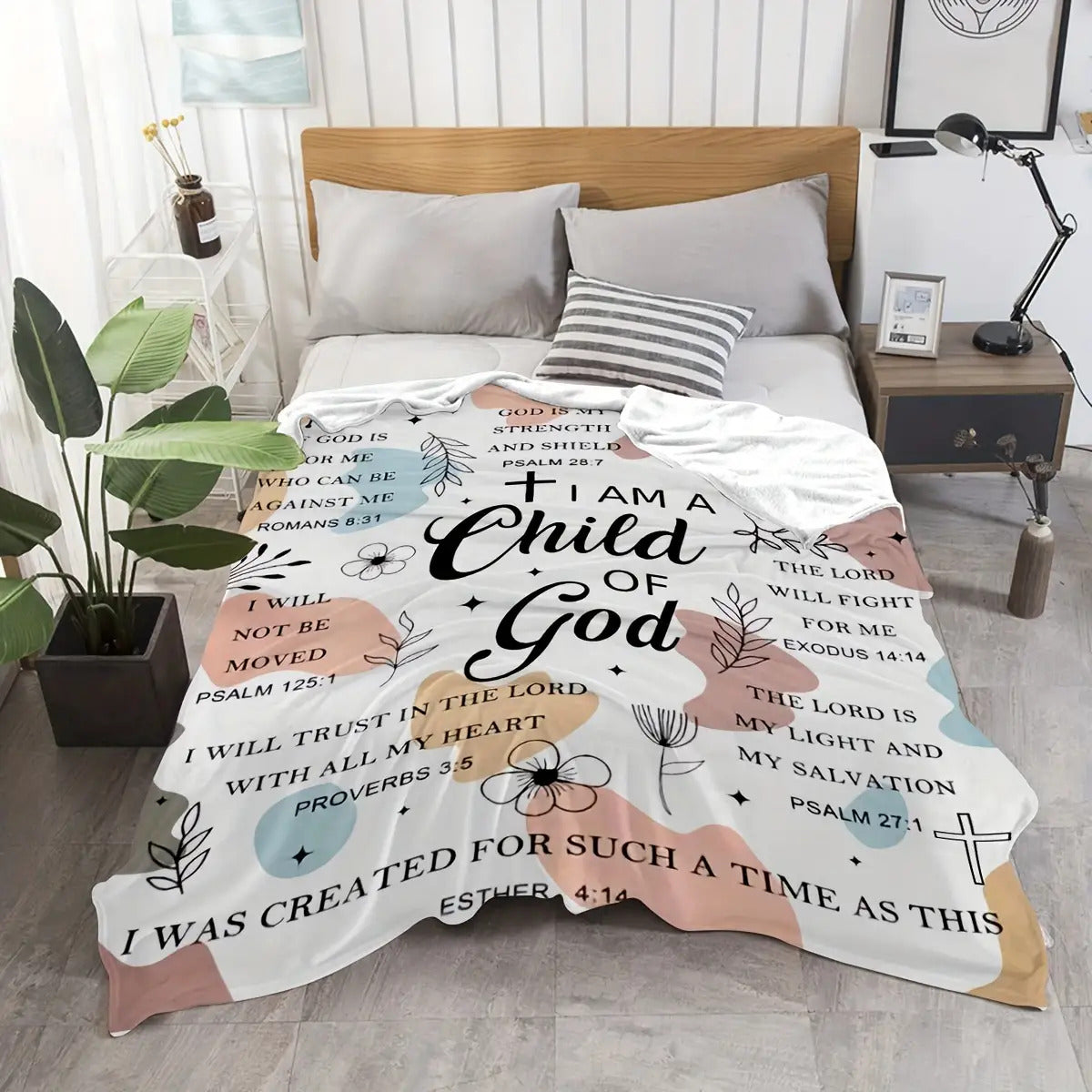 Inspirational Gifts for Son Blanket - I Am a Child of God - From Parents, Birthday, Christmas, Everyday Encouragement, Motivational Blanket