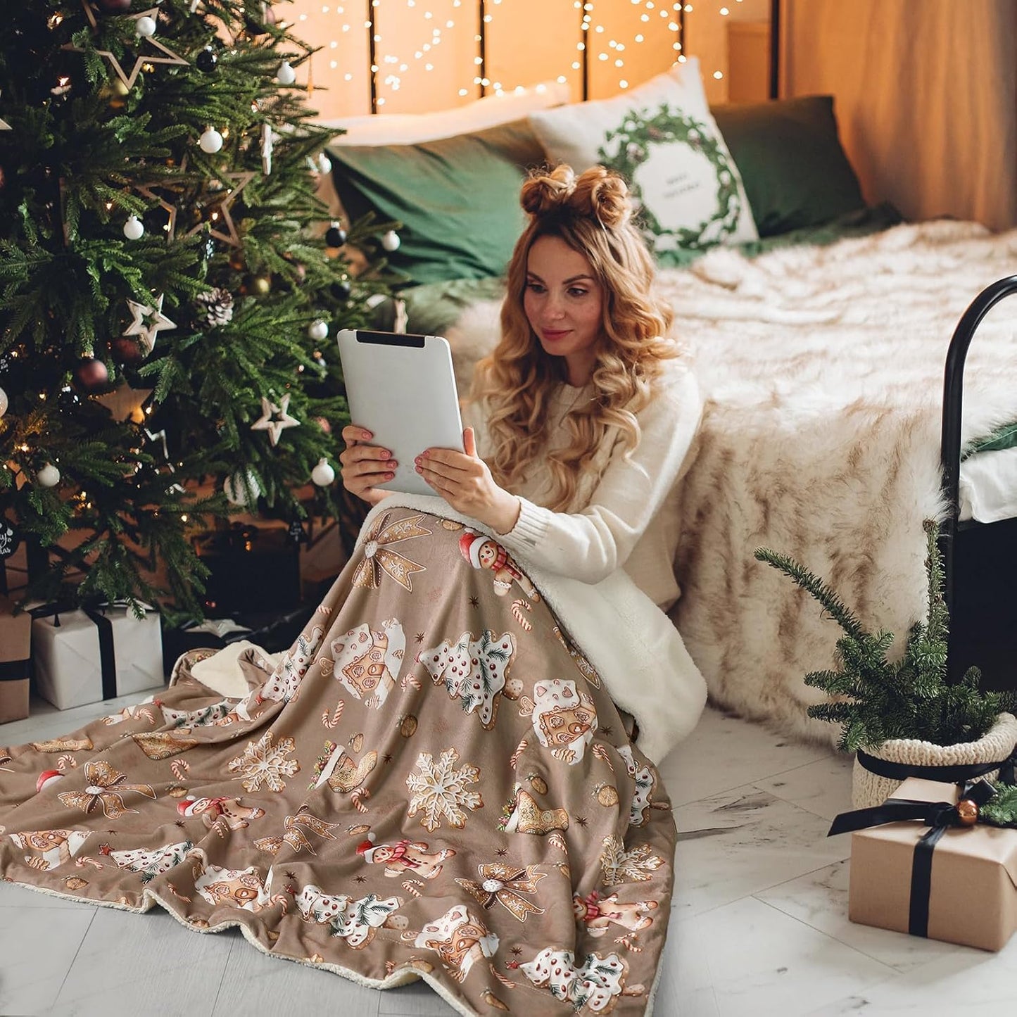 Blanket for Son Gifts, “Sweet Christmas Memories”, From Mom Dad, Birthday, Christmas, Holiday, Inspirational