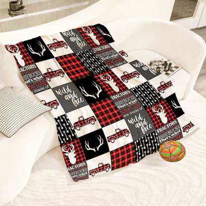 Blanket for Son Gifts, “Wild and Free”, From Dad Mom, Birthday, Christmas, Graduation, Inspirational Motivational