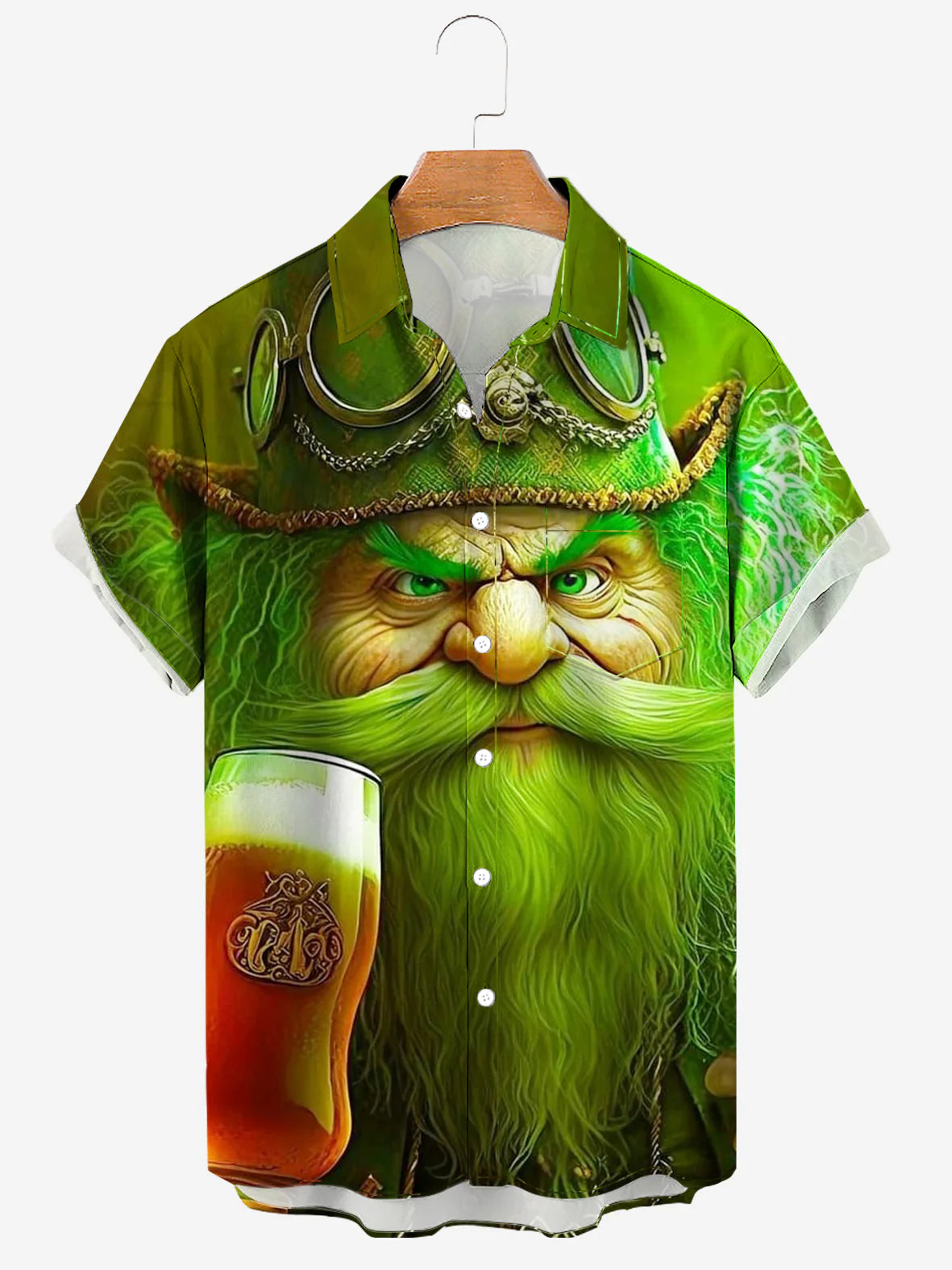 St. Patrick's Day Elderly Print Soft & Breathable Short Sleeve Shirt