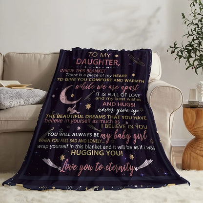 Blanket for Daughter Gifts - To My Daughter Inside This Blanket There Is a Piece of My Heart,” From Parents, Birthday, Christmas, Everyday Encouragement, Inspirational