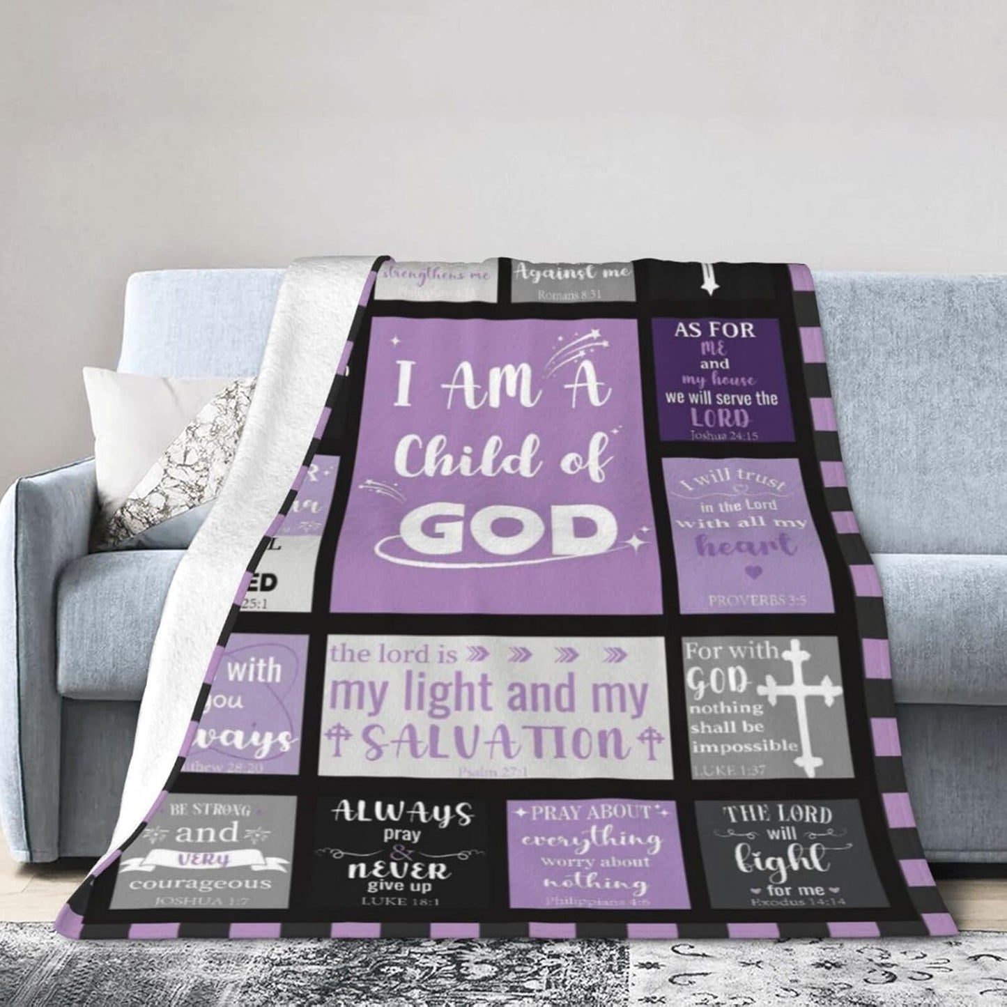 Blanket for Daughter Gifts, “I Am a Child of God”, From Mom Dad, Birthday, Christmas, Graduation, Inspirational Theme