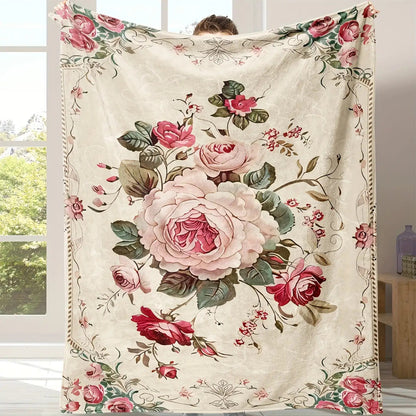 Gifts for Her Blanket, "To My Mom, The Heart of Our Family," From Daughter Son, Birthday Christmas Holiday, Sentimental Floral