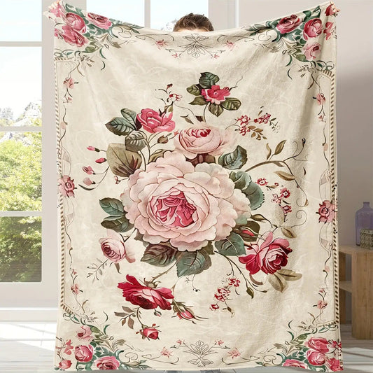 Gifts for Her Blanket, "To My Mom, The Heart of Our Family," From Daughter Son, Birthday Christmas Holiday, Sentimental Floral