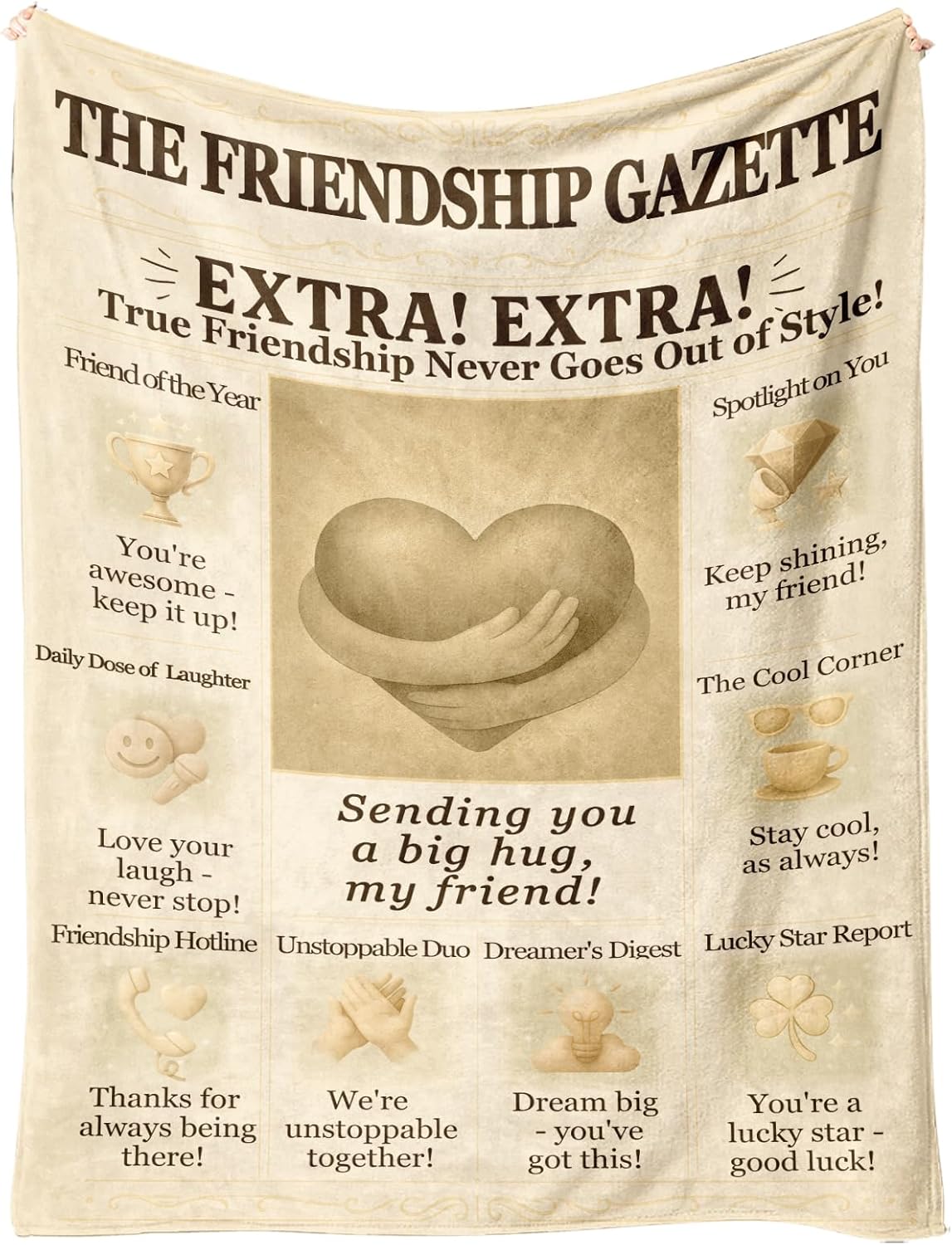 Blanket for Friend Gifts, “Sending you a big hug, my friend!”, From Friend, Birthday, Christmas, Everyday Encouragement, Inspirational