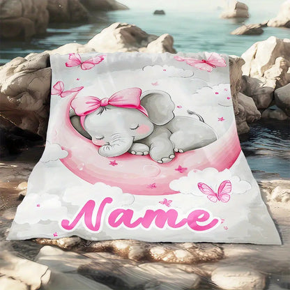 Blanket for Daughter Gifts - Name - From Parents, Birthday, Christmas, Everyday Encouragement, Inspirational, Cute Elephant Design