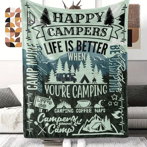 Gifts for Campers Blanket - Life Is Better When You're Camping - From Family Friends, Birthday Christmas Holiday, Inspirational Motivational
