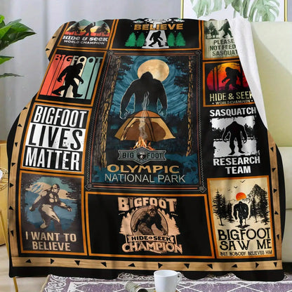 Gifts for Sasquatch Lovers Blanket - Bigfoot Lives Matter - From Family, Birthday Christmas Holiday, Inspirational Mystery