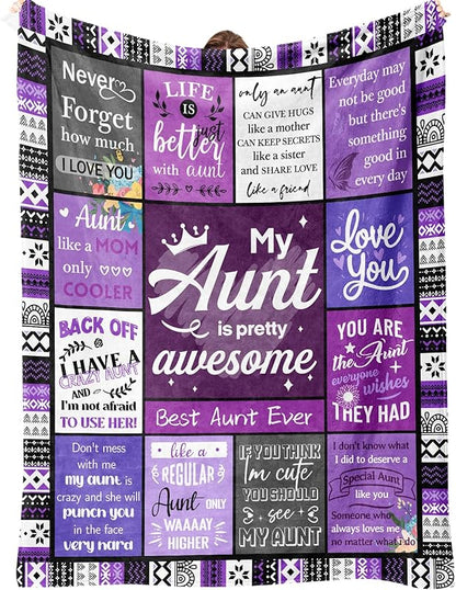 Blanket for Sister Gifts, “My Sister Is Pretty Awesome”, From Sister, Birthday Christmas Graduation Holiday, Inspirational Motivational