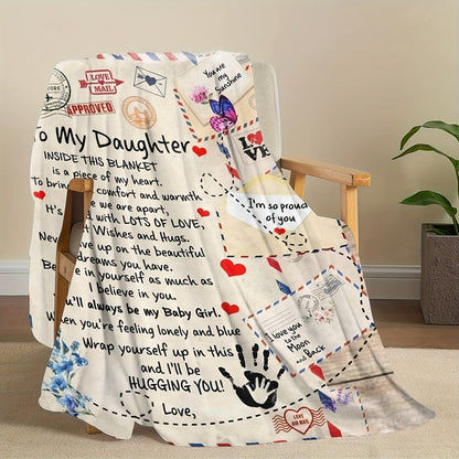 Blanket for Daughter Gifts - To My Daughter Inside This Blanket Is a Piece of My Heart,” From Parents, Birthday, Christmas, Everyday Encouragement, Inspirational