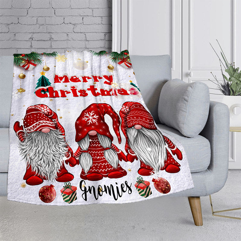 Blanket for Son Gifts, “Merry Christmas Gnomies”, From Parents Mom Dad, Christmas Birthday Holiday, Inspirational