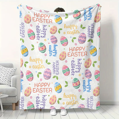 Blanket for Son Gifts, “Happy Easter”, From Parents, Easter Holiday Birthday Christmas, Inspirational Theme