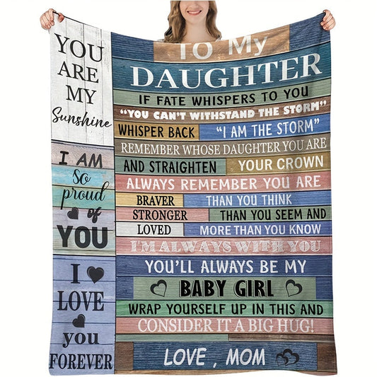 Blanket for Daughter Gifts - You Can't Withstand the Storm, I Am the Storm,” From Mom, Birthday, Christmas, Everyday Encouragement, Inspirational Motivational