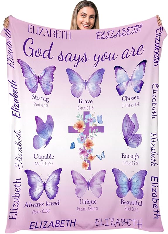 Blanket for Son Gifts, “Every Day God thinks of you, Every hour God looks after you, Every Minute God cares for you, Because every second He loves you”, From Mom Dad, Birthday, Christmas, Graduation, Everyday Encouragement, Inspirational