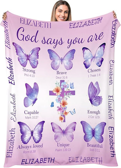 Blanket for Son Gifts, “Every Day God thinks of you, Every hour God looks after you, Every Minute God cares for you, Because every second He loves you”, From Mom Dad, Birthday, Christmas, Graduation, Everyday Encouragement, Inspirational