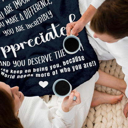 Blanket for Son Gifts, "In case nobody told you today... You are incredibly appreciated", From Parents, Birthday, Christmas, Inspirational