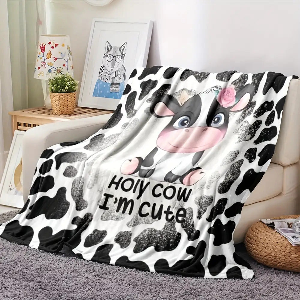 Blanket for Daughter Gifts - Holy Cow I'm Cute - From Parents, Birthday, Christmas, Everyday Encouragement, Cute Animal