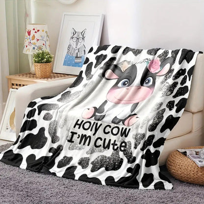 Blanket for Daughter Gifts - Holy Cow I'm Cute - From Parents, Birthday, Christmas, Everyday Encouragement, Cute Animal