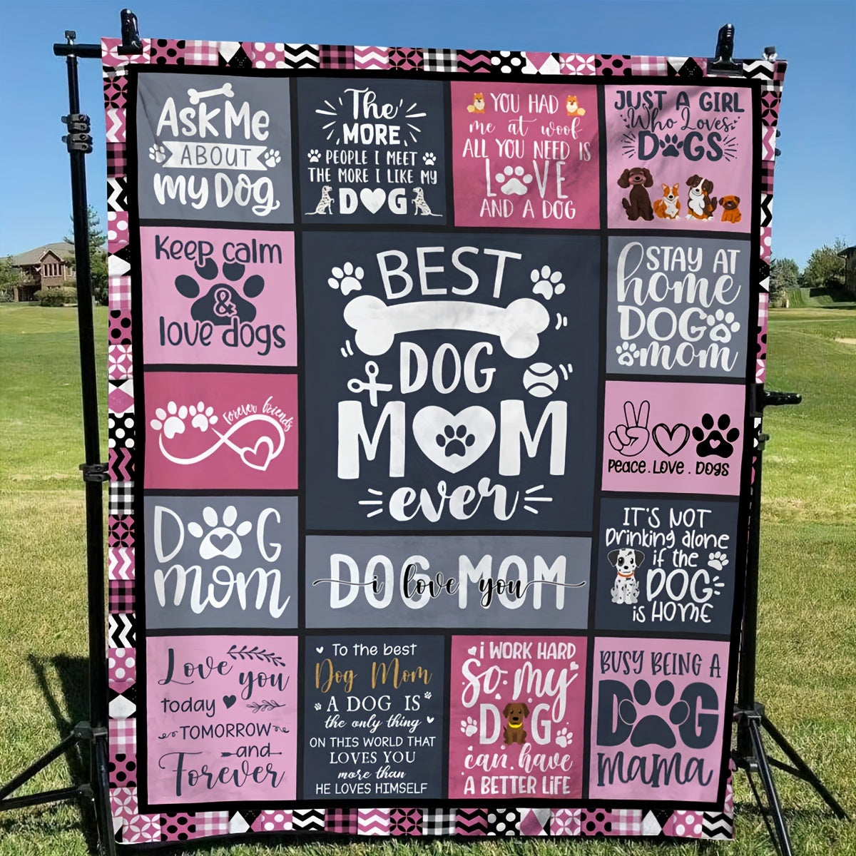 Gift for Dog Mom Blanket - Best Dog Mom Ever - From Parents, Birthday, Christmas, Everyday Encouragement, Inspirational
