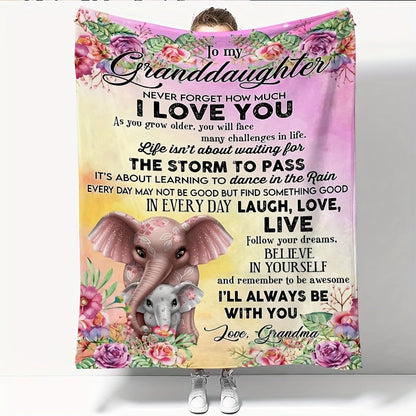 Blanket for Granddaughter Gifts - Never Forget How Much I Love You,” From Grandma, Birthday, Graduation, Everyday Encouragement, Inspirational Motivational