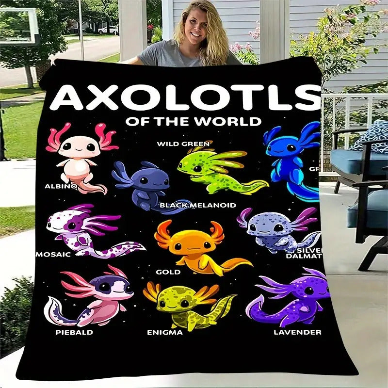 Gifts for Axolotl Lovers Blanket - Axolotls of the World - From Parents, Birthday, Christmas, Everyday Encouragement, Inspirational