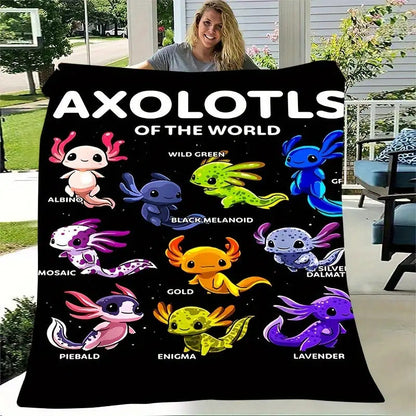 Gifts for Axolotl Lovers Blanket - Axolotls of the World - From Parents, Birthday, Christmas, Everyday Encouragement, Inspirational