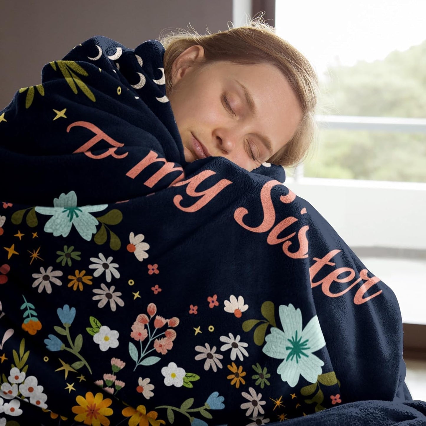 Blanket for Sister Gifts, “Tough Times Never Last But Tough People Do, Think of This Blanket as a Hug From Me to You”, From Sister, Birthday, Christmas, Graduation, Inspirational