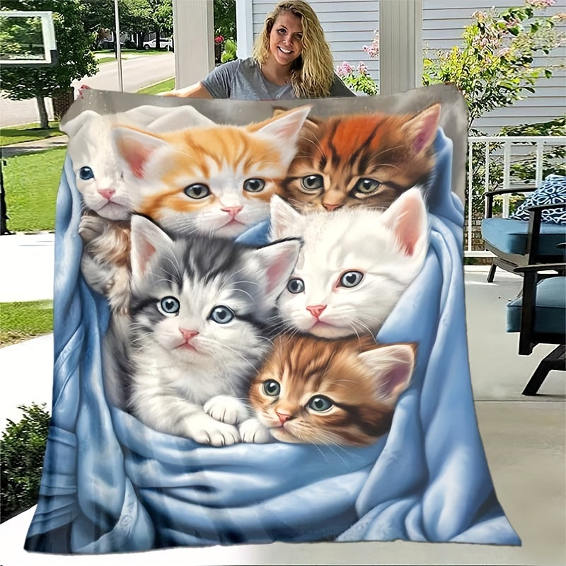 Blanket for Cat Lover Gifts - Cats Are My Favorite People - From Family, Birthday, Christmas, Everyday Encouragement, Inspirational Gift Blanket