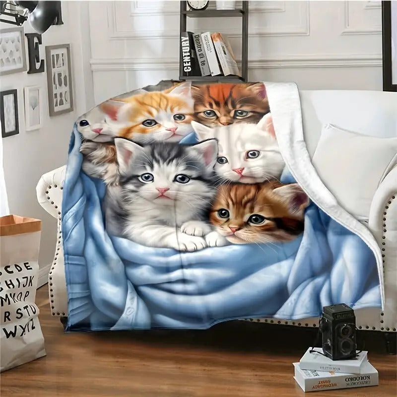 Gifts for Cat Lovers Blanket - Cats are the Best Medicine - From Family, Birthday, Christmas, Everyday Encouragement, Inspirational