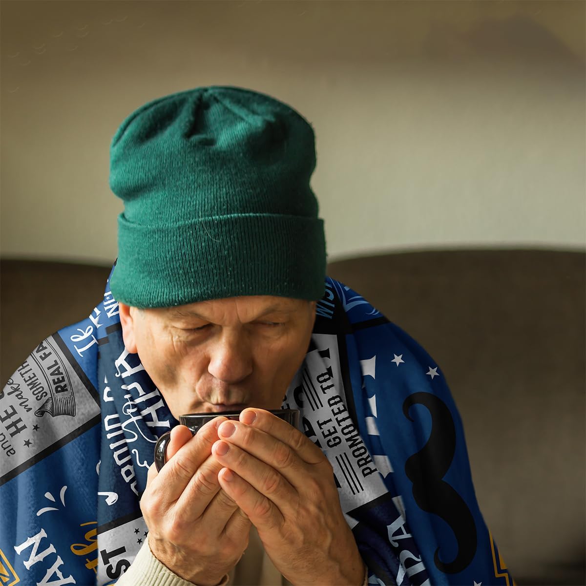 Blanket for Papa Gifts, “Papa Best No.1 The Man The Myth The Legend”, From Daughter Son, Birthday Christmas Graduation, Inspirational