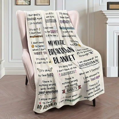 Mental Health Blanket for Gifts - My Mental Breakdown Blanket - From Family Friends, Birthday Christmas Everyday Encouragement, Inspirational Motivational